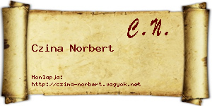 Czina Norbert névjegykártya